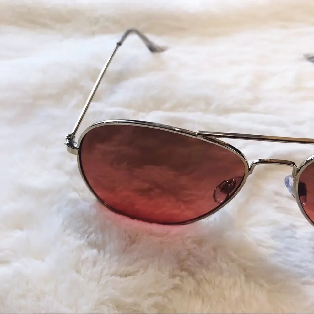 Rosalia Dark Pink Full Rim Aviator Sunglasses